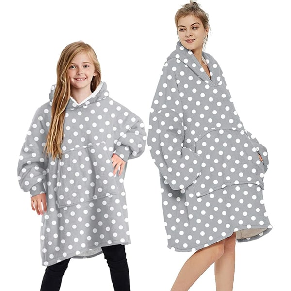 Loalirando Oversized Hoodie Filt Fluffig Fleece Filt Hoodie för Kvinnor Män Barn Bärbar Filt med Huva och Stor Ficka Grey - Sheep Standard