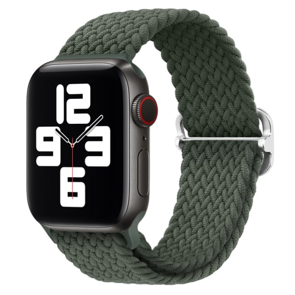 Flätad solo-öglerem För Apple Watch -band 44mm 40mm Series 7 6 54SE Justerbar elastisk nylon för iwatch 3 42mm 38mm Armband Black clever For 38mm-40mm-41mm