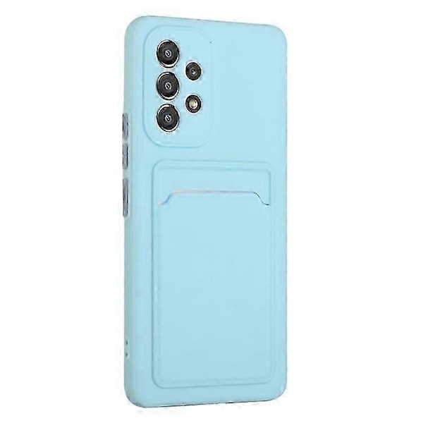 Kompatibelt för Samsung Galaxy A53 5g Kortfack Mjukt Tpu Stötsäkert Anti-repor Skal med Kameralinsskydd LightBlue
