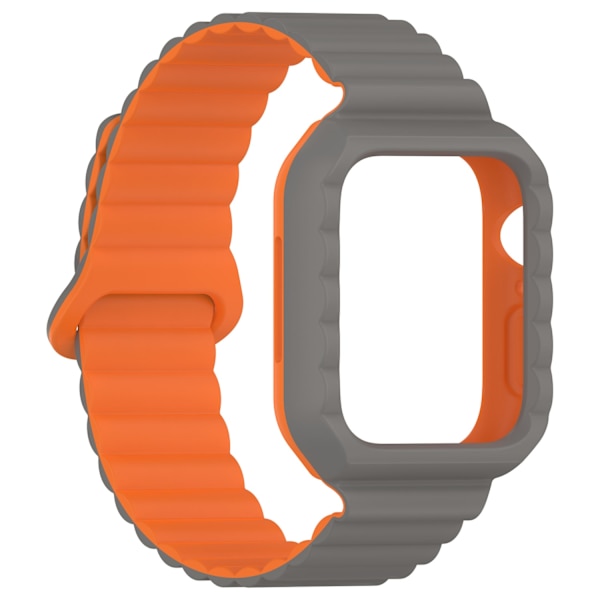 Kellon ranneke Apple Watch iWatch 38/40/41mm harmaa+oranssi