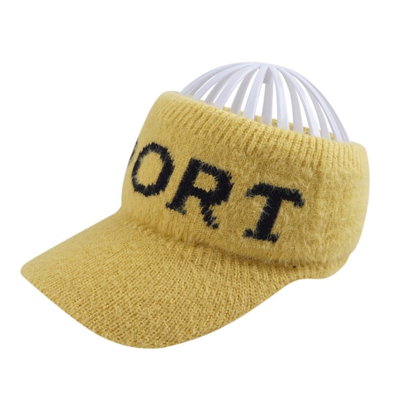 Ny Topløs Hat Efterår og Vinter Damer Koreansk Mode Strikket Hat Tide Alfabet Skyggekasket Udendørs Hold Varmen Sweet potato Adult (55-58cm)