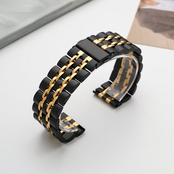Urrem til Apple Watch iWatch til 38/40/41mm springspænde - sort og guld