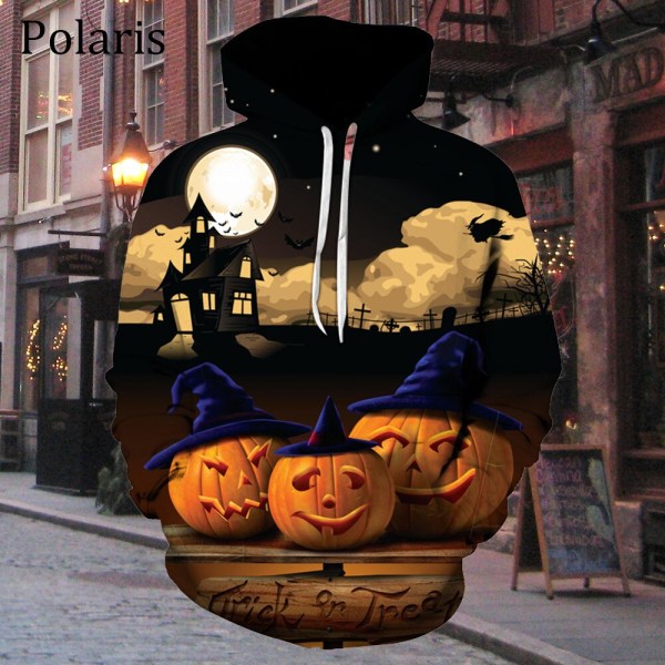 Halloween-huppari, pitkähihainen fleecepusero, kurpitsalyhty, kauhubat, naiset, miehet, lapset, lahjat Halloween-3 M
