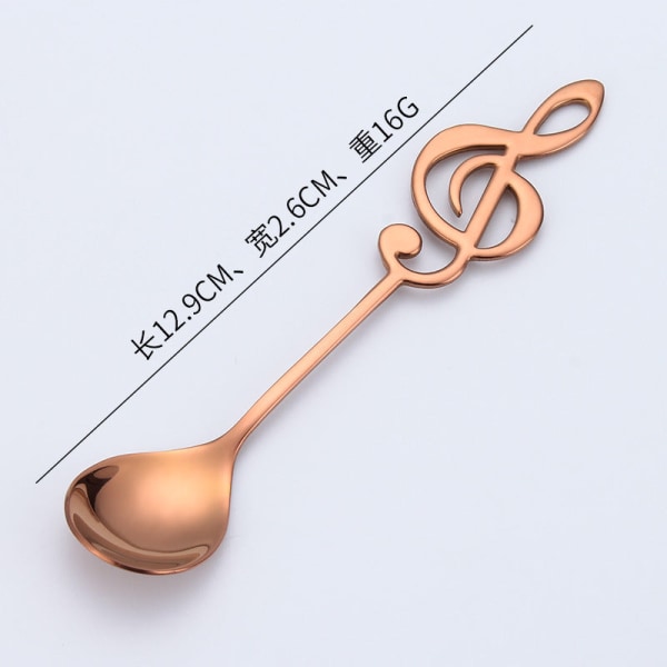 Color Note 304 Ruostumattomasta teräksestä valmistettu lusikka, verkkokuvioitu punainen kahvi-, maito-, tee- ja jälkiruokalusikka pyöreällä päällä Note 15.6cm (Rose Gold)