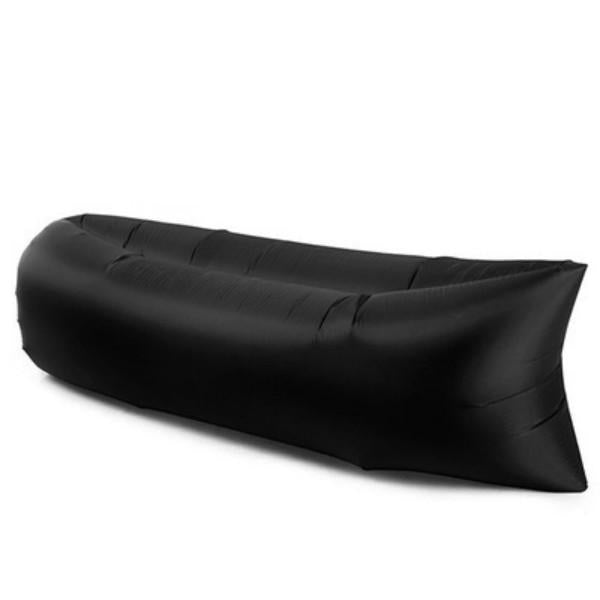 Snabb uppblåsbar Lazy Sofa Lounger Air Sofa Unicorn Bean Bag Stol Outdoor Beach Lounger Black