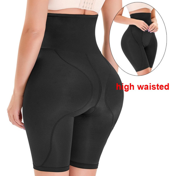 Fake Ass Höftkuddar Butt Lifter Enhancer Thigh Trimmer Control Trosor Dam High Waist Trainer Shapewear Body Shaper Vadderad trosa apricot high waist S