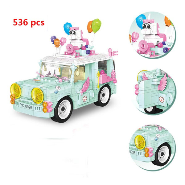 Mini Parts City Utflyktsbuss Kompatibel Friends Husbil Campingbil Prinsessmodell Byggklossar Set Tegelstenar Leksaker För Flickor 00307 no box