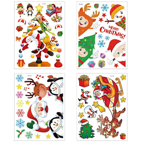 Jul Fönsterdekorationer God Jul Dekorationer För Hemmet Jul Väggdekor Barnrum Väggdekaler Nyårsdekorationer D-8PCS
