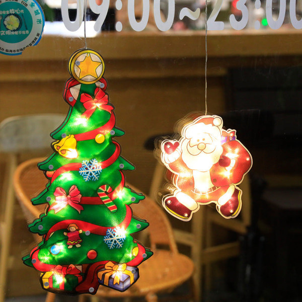 LED Jouluimukuppivalaisin Joulupukki Lumiukko Muoto Ikkuna Ikkunatarrat Riippuva Valaisin Juhla Imukuppi Joulukoristevalo Airplane Christmas [small]]