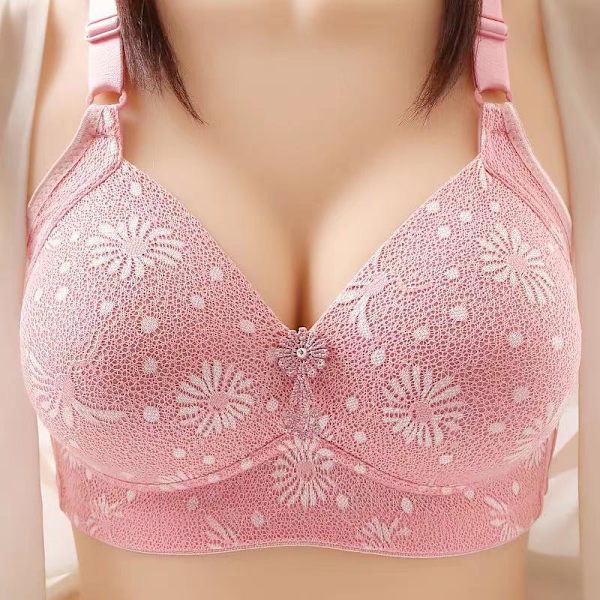 BH med mjukt foder för kvinnor Push Up BH Stor Storlek Spetsunderkläder Plus Size Sexig Behå Pink 42/95BC
