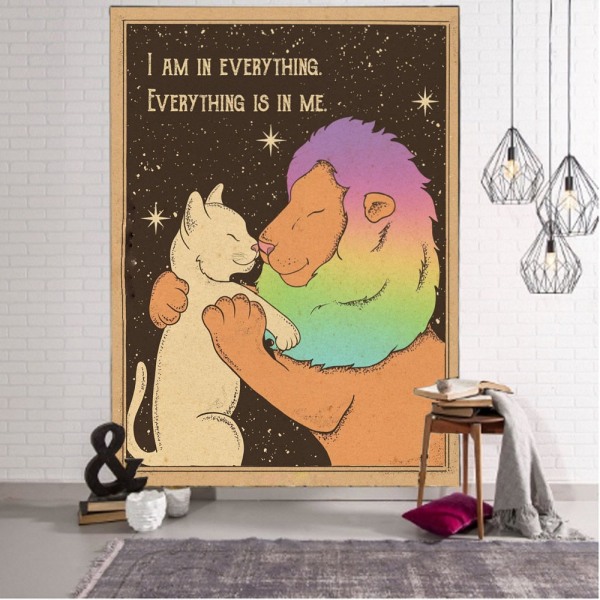 Kawaii Serier Söt Väggbonad Tapestry Dekorativ Konst Filt Gardiner Hängande i Hemmet Sovrum Vardagsrum Dekor 9 150X150CM