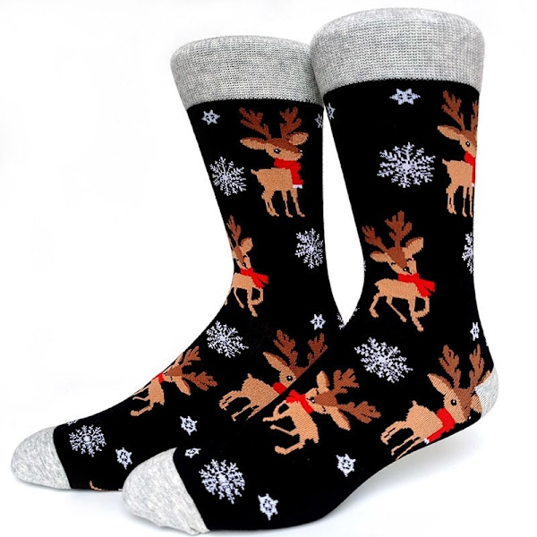 59 Stil Herr Julstrumpor Roliga Jul Tomte Gran Snöflinga Älg Snö Bomull Tub Besättning Glada Strumpor Herr Nyår Sokken 56 EU 38-45