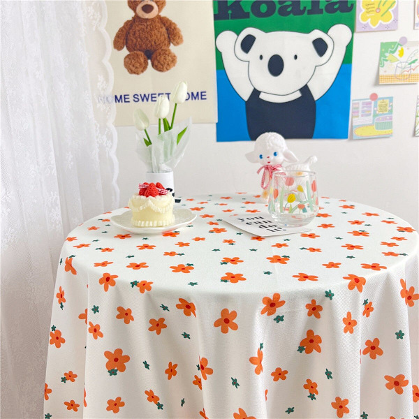 Bordsduk med blommönster i koreansk stil, kaffebordsduk, matbordsöverdrag, matbordsduk, tebordsduk, picknickduk C 80X120CM