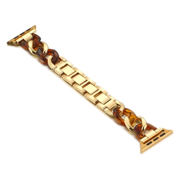 Klockarmband för Apple Watch iWatch 38/40/41mm sköldpaddsskal + guld
