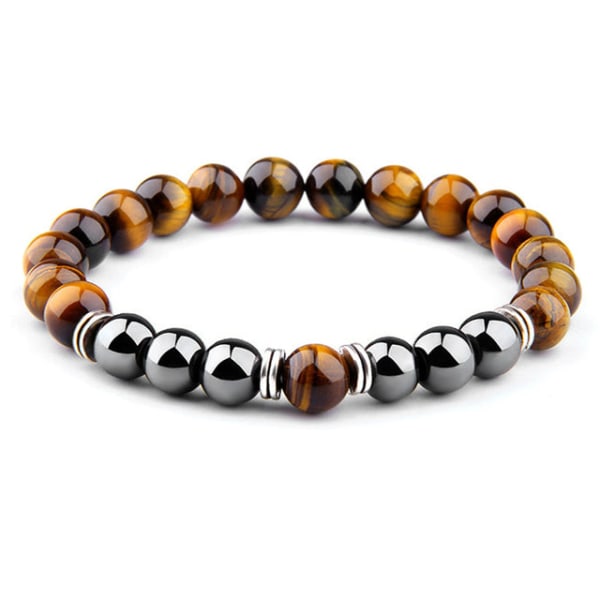 Naturligt Tiger Eye Beads Armband För Kvinnor Hälsovård Hematit Stretch Armband Män charm Mode Smycken charm armband män 8mm  black agate1 S180mm(7in)