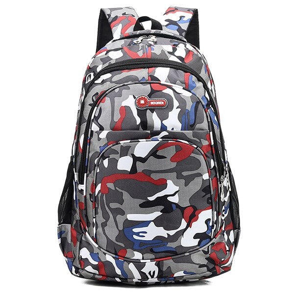 Kamouflage Ryggsäckar Herr Resa Barn Skolväska Cool Kille Militär Skolväskor För Tonårspojkar Flickor Skolryggsäck sac mochila small red