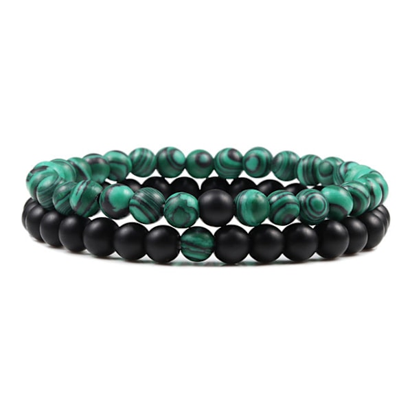Avstandsarmbånd for kvinner Pararmbånd Klassisk 6mm Naturlig Svart Matt Blå Turkiser Perlearmbånd Herre Smykker Multicolor Weathered