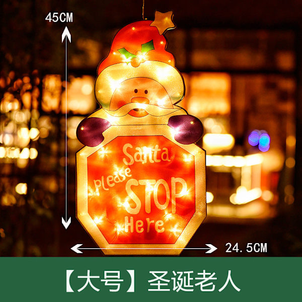 Fönsterdekorationer Hängande Lampor Jul Dekorativa Lampor Skyltfönster Butik Led Sugproppslampa Små Färgade Lampor Large Christmas tree
