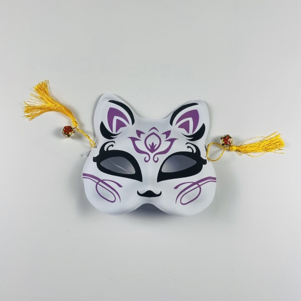 Japansk mask halvansikte handmålad katt rävmask Anime Demon Slayer Masquerade Halloween Festival Cosplay rekvisita 20