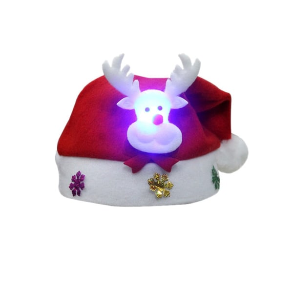 God Jul Hatt Lysande LED-Mössa Snögubbe Älg Jultomte Hattar För Barn Vuxna Julklapp Dekoration old man adults