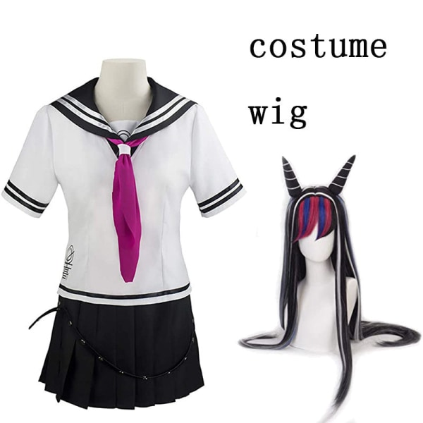 Anime Danganronpa Ibuki Mioda Cosplay Kostume Sømandskostume Uniform Paryk Halloween Kostumer til Kvinder style2 XXL