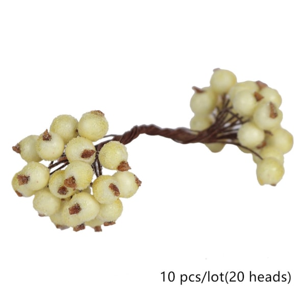 Gula Konstgjorda Blommor Frukt Körsbär Ståndare Bär Knippe DIY Tårta Jul Bröllop Fest Presentförpackning Kransar Heminredning 9