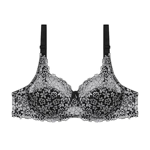 Nya Ankomster Genomskinlig Spetsbroderi Dam BH Sexiga Plus Size Underkläder Bralette Behå Red 80C