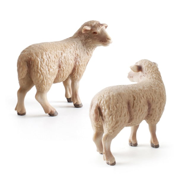 Simulerad Zoo Får Modell Bondgårdsdjur Actionfigur Barn Barn Dockor Leksak Söt fårfigurinsamling Leksaker Present Heminredning 3pcs/set