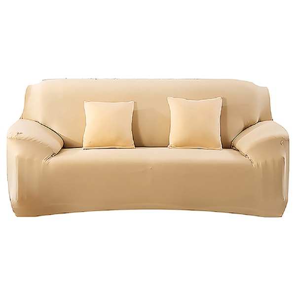 Ensfarvede sofabetræk til stue, elastiske hjørnesofabetræk, stolebeskytter 1/2/3/4 personers Beige 3-seater 190-230cm