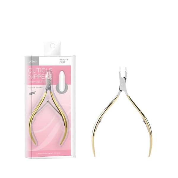Manikyyriväline Kynsivallin sisäänkasvaneiden kynsien manikyyrisakset ruostumattomasta teräksestä valmistettu kynsinauhanippeli kuolleelle iholle Boxed 8614 golden scissors