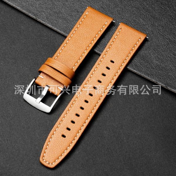 Klockarmband för Apple Watch iWatch 38/40//41MM stil ljusbrun-fyrkantig ände silverspänne