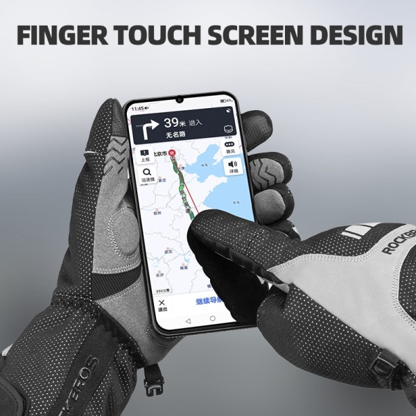 ROCKBROS Uppvärmda Handskar Thermal Vinter Ski Uppvärmda Handskar MTB Ridning Vindtät Guantes Para Motorcykel Touch Screen Batterihandskar Style 1 M