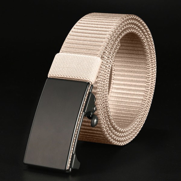 Bältesspänne Nylon Canvas Bälte Utomhus Fritid Andningsbart Bälte 19-19 black buttons nylon champagne 105cm