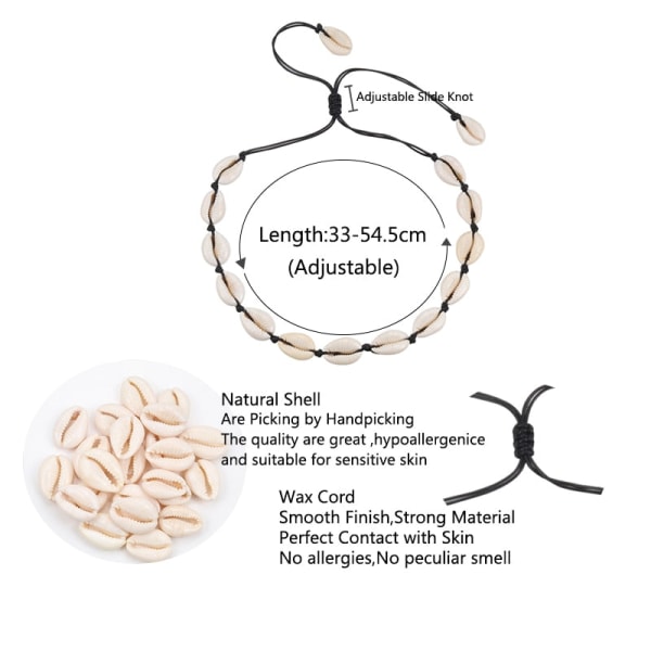 Hot Conch Seashell Halskjede Dame Smykker Sommer Strand Shell Choker Bohemian Tau Cowrie Perlekjeder Håndlaget Krage Kvinnelig Style 22 Overseas