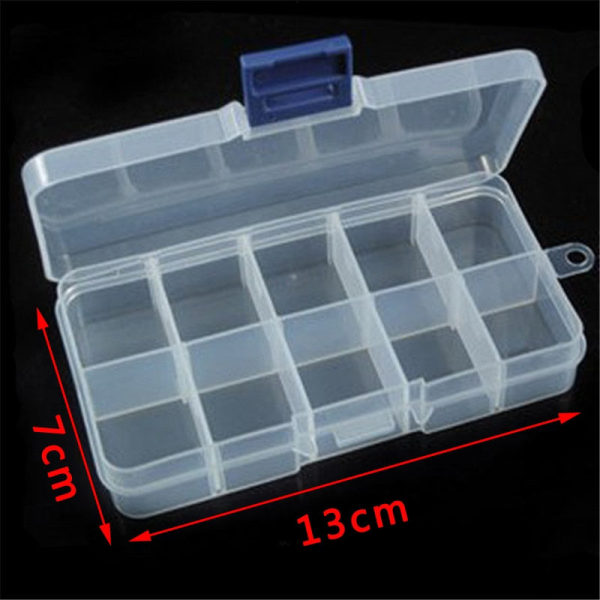 Smykkeskrin i plast, verktøykasse i plast, justerbar håndverksorganisator, oppbevaring av perler, armbånd, smykkeskrin, emballasje 1pcs 13x7cm
