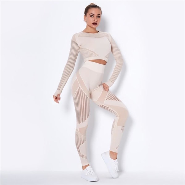 Yoga Set Tvådelad BH Leggings Träningsset Fitnessset för Kvinnor Dark Green L