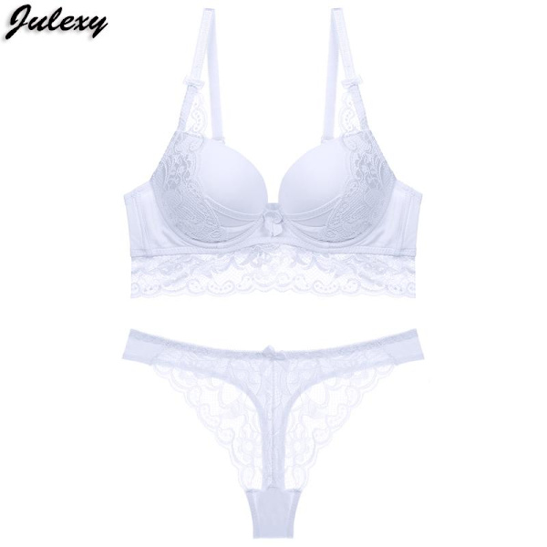 Sexig Push Up BH Set Spets Trosset Dam BH Set White 75C