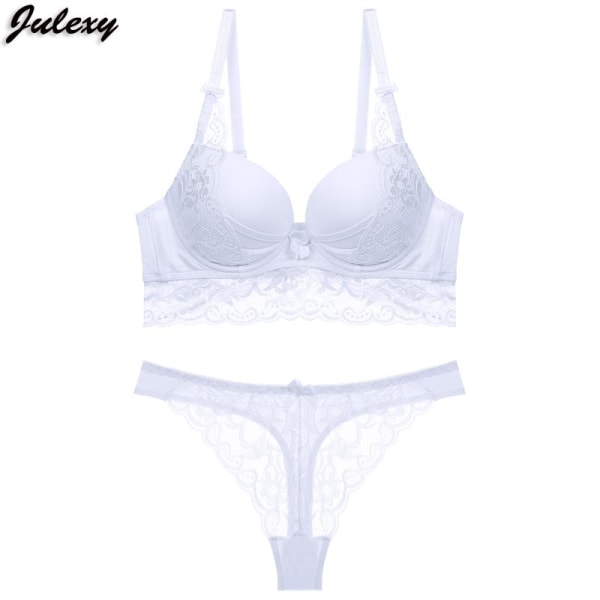 Sexig Push Up BH Set Spets Trosset Dam BH Set White 85C