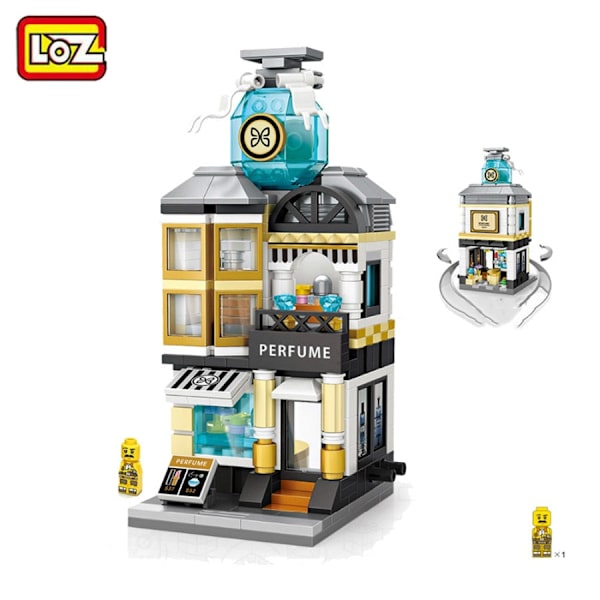 LOZ Byggeklodser Bybillede Scene Kaffebar Butik Arkitekturmodel Samlelegetøj Julegave til Børn without  box1466