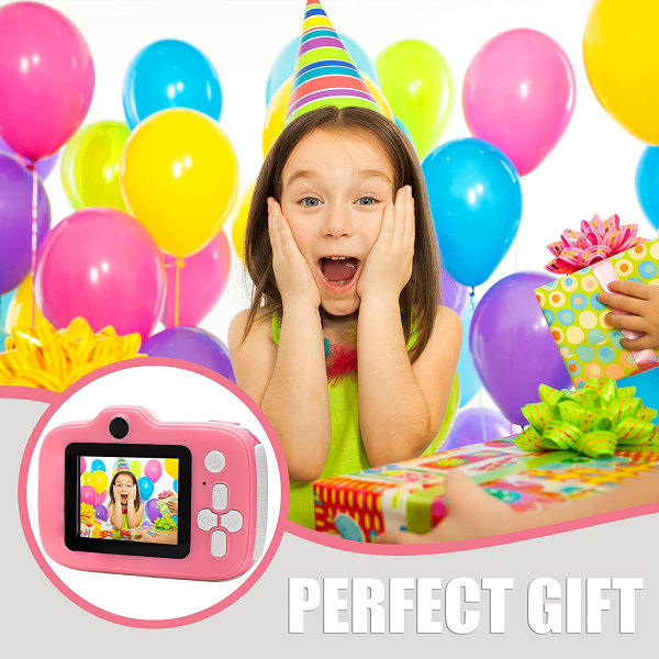 Barnkamera HD Digital Videokamera, Rosa Julklapp Födelsedagspresent till Flickor Default Title