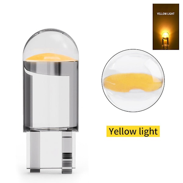 10X T10 W5W 194 COB Glas Bil Interiör LED Lampor För Bil Lastbil Kil Skylt Lampa Markeringsljus 6000K Orange Diod 12V 24V Ice blue 10pcs lamps 24V