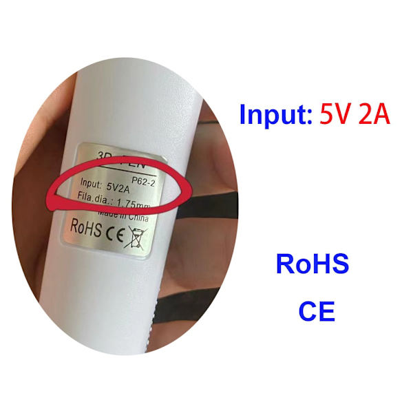 3D Pen Printing Blyanter OLED Display Gel Kunst Håndværk Printer PLA ABS Filament 3D Tegning Print Til Børn/Voksne Kreativ Tegne Maling Yellow without PLA