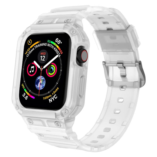 Klockarmband för Apple Watch iWatch 38/40/41mm universal transparent + silverspänne utan text