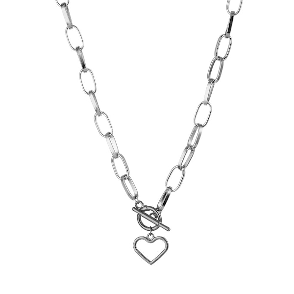 Tykk Kæde Toggle Lås Halskæder Blandede Sammenkædede Cirkel Halskæder til Kvinder Minimalistisk Choker Halskæde Hot Smykker IPA0490-2