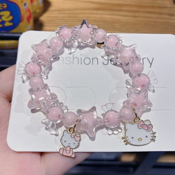 Koreansk Stil Ny Flickors Nisch Tecknad Armband Fräscha Barn Kristallpärlor Cinnamoroll Babycinnamoroll Student Smycken Blue StellaLou melody bracelet