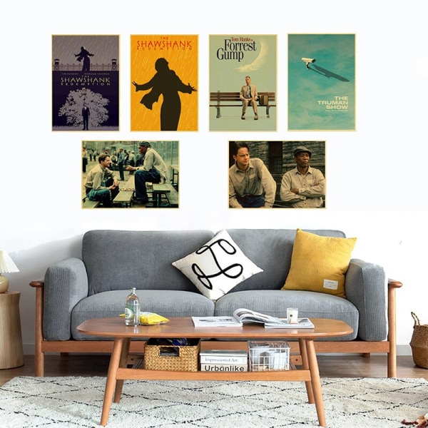 Klassisk film The Shawshank Redemption/Green Book/The Truman Show/Flippade affischer Väggkonstmålningar för hemrum Väggdekaler 42X30cm-A3-No Frame R01937