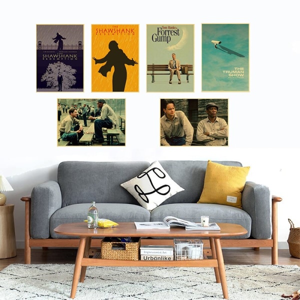 Klassiska Filmer The Shawshank Redemption/Green Book/The Truman Show/Flipped Affischer Väggkonst Målningar för Hemrum Väggdekorationer 42X30cm-A3-No Frame R01929