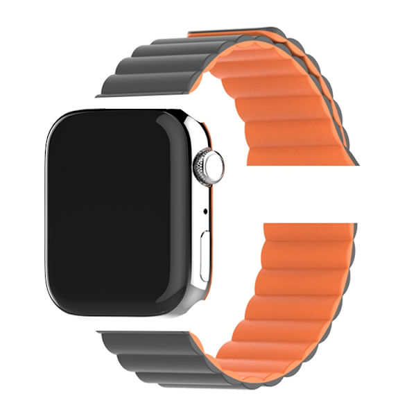 Klockarmband för Apple Watch iWatch 42/44/45/49mm Grå med Orange