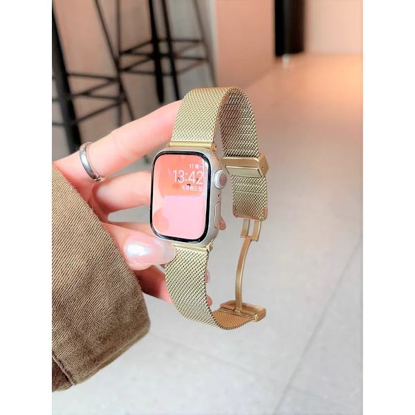 Urrem til Apple Watch iWatch til 1-9 generationer: 38-40-41mm/s10 42mm Guld