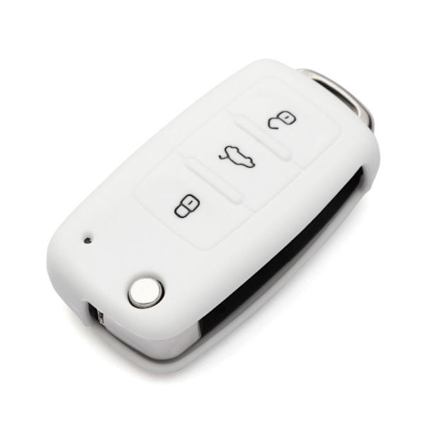 Silikonskal bilnyckel fodral för Polo Passat B5 Golf4 5 6 Jetta Tiguan Golf CrossFox Plus Eos Scirocco Beetle Luminous Blue